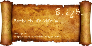 Berbuch Ádám névjegykártya