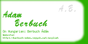 adam berbuch business card